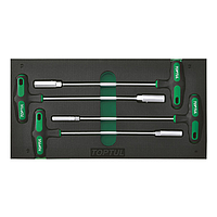 TOPTUL GVA0410 4PCS - Hex Nut Driver T-Handle Set
