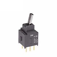 NKK Switches A22HP Process Sealed Subminiature Toggles DPDT ON-ON .248 FLAT STRT PC .4VA