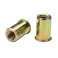 ATLAS AEOS10-518-200 Rivet Nut Atlas Rivet Nut, AEO, Thin-wall Low Profile Head, Open End, Steel, Thread Size - 5/16-18, 1st Grip