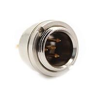 Io Audio Technologies IO-TXLR4-M-PS XLR Connectors 4-Pin Tiny XLR Chassis Connector with Slotted Round Nut/Solder Cups, Male