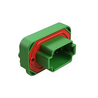 Amphenol SINE Systems AT13-08PC-BM03 Connectors RA Flng Mnt PCB Rcpt 8POS Grn Tin Cont C