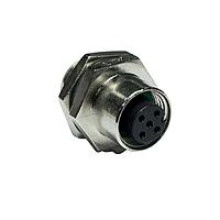 Amphenol LTW M12A-10PFFS-SH8002 Circular Metric Connectors M12 Circular Metric Connector, A Code, Metal, 1.5A, 10 pins, Female Connector, Female Contact, Hexagonal, M16*1.5, Screw Thread, Solder, Receptacle, Rear Fastened, Panel Thickness 4.5, IP68 / IP69K