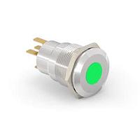 Alcoswitch - TE Connectivity 1-2213765-6 Pushbutton Switches AV19 SPM 0.4VA SPOT LED GREEN 24V