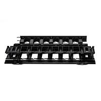 HellermannTyton EHWMN2 Wire Ducting & Raceways E Series Horizontal Wire Manager Single-Sided, 2U, 3.5" x 3.0", Black, 1/box