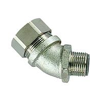 HellermannTyton LTP25-M25-CUL45 Conduit Fittings & Accessories HelaGuard Spiral Metallic Fitting, 45-Elbow, Fixed M25 Thread, 0.75" (25mm) Dia, NPB Metal, 10/pkg