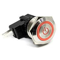 E-Switch SAV8F13SS314 Anti-Vandal Anti-vandal, SPDT, On-On, Panel Mount, Front, Silver, LED, Red, IP67