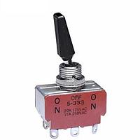NKK Switches S333R Medium capacity standard size toggles DPDT ON-OFF-ON SOLDER LUG