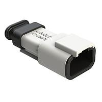 Amphenol SINE Systems ATM04-3P-SR01WT Connectors 3 Position, Receptacle, Pin, Strain Relief End Cap, White Body