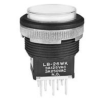 NKK Switches LB26WKW01-5C-JB Pushbutton Switches DPDT ON-ON RED Ag PNL SEAL BLK HOUSING