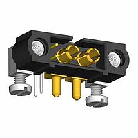 Harwin M80-5L10222M5-02-333-00-000 Power to the Board 2+2 Pos. Male Signal+Power Horizontal Throughboard Conn. Jackscrews