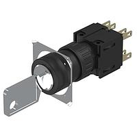 EAO 51-372.F22DF Keylock Switches Keylock switch 3 positions flush mounting maintained(a)-rest(a)-maintained(a) SAE 2NC+2NO ST/PT D25 Au/Ag 311