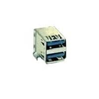 Amphenol Commercial Products GSB311231HR Micro USB Type AB Connectors USB 3.0 Type A Stacked R/A DIP