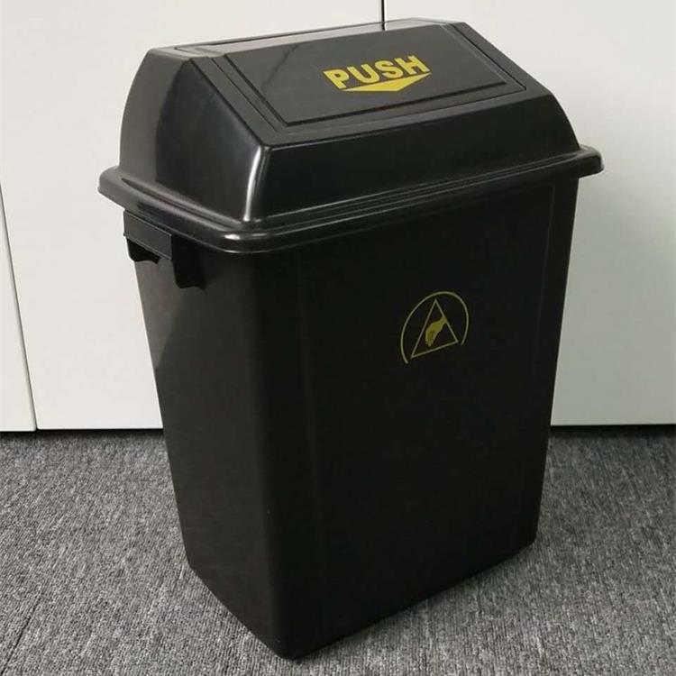 ESD-safe trays and waste bins used in an electronics and clean work environment