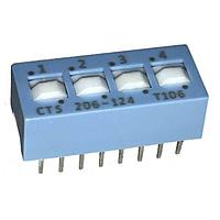 CTS Electronic Components 206-124S DIP Switches 4 switch sections SPDT