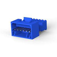 AMP Connectors - TE Connectivity 3-647002-6 Plug Housing 06P PSTD RCPT ASSY WHITE W/BLUE STRIPE