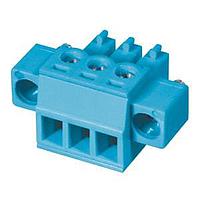 Same Sky (formerly CUI Devices) TBP02P1W-381-03BE Plugs Terminal block, pluggable, 3.81, plug, 3 pole, slotted screw, blue