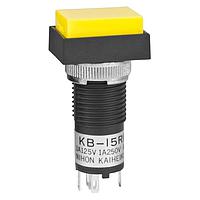 NKK Switches KB15RKW01-12-EB Standard Switches ON-(ON) RECT YELLOW