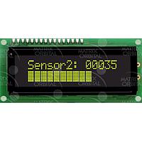 Matrix Orbital MOS-AL162A-XY3SE LCD Character Display Modules Black Background Yellow Text