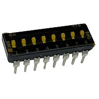 CTS Electronic Components 209-8MSTD DIP Switches THROUGH HOLE, GOLD DIP SWITCH, 8-POLE, MEDIUM ACTUATOR, BOTTOM SEAL, TAPE SEAL, STRAIGHT TERMINAL FORM, TUBE PACK