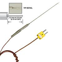 OMEGA TJFT72-T-INC-116G-6-SMPW-M Reduced Fine Tip Diameter Thermocouple Probes with Lead Wire (Thermocouple, T, 260 °C, Immersion Probe)