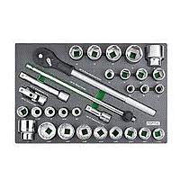 TOPTUL GED3108 DR.Flank Socket Set Satin Chrom (3/4", 31 chi tiết)