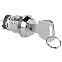 NKK Switches CKL12BFW01-016 Keylock Switches 19MM ON-ON FLAT KEY #016 RMVBLE 1 POS 3A