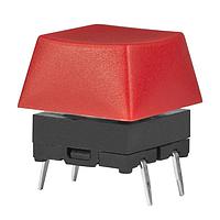 NKK Switches JB15KP-1C Tactile Switches OFF-(ON) PC MOUNT SCULPTURED RED CAP