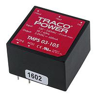 TRACO Power TMPS 03-105 AC-DC Power Modules 3W AC/DC Power Supply in a PCB Mount Plastic Case