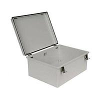 Bud Industries PTH-22446-C Electrical Enclosures PC+10% Fiberglass Box, Self-Locking Latch and Clear Cover (11 X 7.5 X 7.1 In)