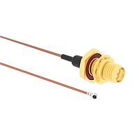 Amphenol RF 095-902-578-050 RF Cable Assemblies AMC Right Angle Plug to RP-SMA Straight Bulkhead Jack RG-178 50 Ohm 50 mm