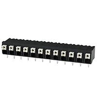 Same Sky (formerly CUI Devices) TBLH10-500-12BK Fixed Terminal Blocks Terminal block, screwless, High Temp, 5.00, Horizontal, 12, Black w Gray Button