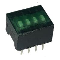 CTS Electronic Components 208-4ST DIP Switches DIP switches/SIP switches, SPST, SLIDE ACTUATOR, 4 POS, Thru-Hole, BOTTOM AND TAPE SEALED, TUBE, OFF