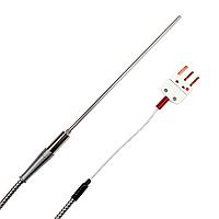 OMEGA PR-10H-3-100-1/4-12-BX RTD Probe with Insulated Wire and BX Armored Cable (Stripped Leads, 450 °C, Class A)