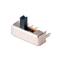 Same Sky (formerly CUI Devices) SLW-1274547-4A-RA-D Slide Switches 12.7 x 4.5 x 4.7 mm, 4 mm Raised Slide Actuator, Right-Angle, Through Hole
