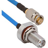 Amphenol SV Microwave FBSMA-085-FQSMP-120 RF Cable Assemblies SMA BKHD F SMP F QB 12"Cable