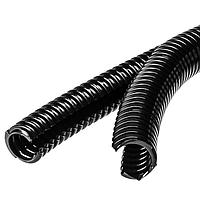 HellermannTyton 166-11809 Double Slit HelaGuard Non-Metallic Conduit, Double Slit, Std Wt, 0.50" Dia, Nylon PA6, Black, 164 ft/Std. Reel