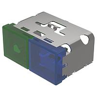 EAO 03-902.5/6 Switch Hardware Lens, 18 mm x 38 mm, illuminative, Green-blue, flush, Plastic