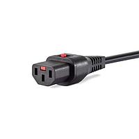 Schaffner IL13-SE-H05-3100-200 AC Power Cord w/Lock IEC C13 Female plug, straight, lock - Stripped Ends - H05VV-F, 200 cm, Black, 3x1.00 mm