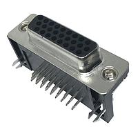 Kycon K66X-A26S-N High Density D-Sub Connectors .350 26P SOCKET R/A BOARD LOCK