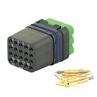 Eaton Souriau-Sunbank 8MQ2M2022SBES Modular Connectors - Push Pull MQuick module, sealed, with female crimp contacts, delivered with cap