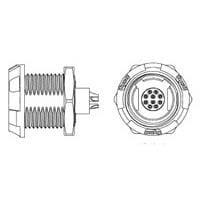 Raychem - TE Connectivity 2-1877069-0 Connectors Asy Recpt 10 Pos 80 Deg Black Green Nut