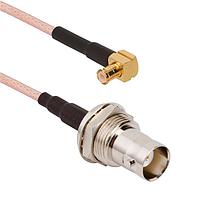 Amphenol RF 095-850-303M100 RF Cable Assemblies BNC Straight Bulkhead Jack IP67 to MCX Right Angle Plug RG-316 50 Ohm 1 M (39.37 Inches)