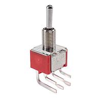E-Switch 100DP1T1B1M6QE Toggle Switches TOGGLE, 5A 120VAC/28VDC, DPDT On-On, Panel Mount, Right Angle PC Pin