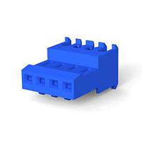 AMP Connectors - TE Connectivity 3-641243-4 Receptacle Assembly 04 CIR MTA-100 CONN BLUE LF