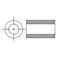 BIVAR 913-340 Round Nylon Tubular, 0.340 in. Length, 0.187 OD, 0.091 ID, White