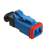Amphenol SINE Systems AT06-2S-SR02BLU Plug 2 Position, Plug, Socket, SR02 Strain Relief (Reduced Diameter Seal), Blue Body