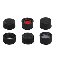 SciLab SL.Vi1164 Closetop Cap (Black-color, Close-top, w/ Natural PTFE / Sil. Septa; 13-425)