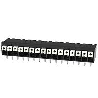 Same Sky (formerly CUI Devices) TBLH10-350-16BK Fixed Terminal Blocks Terminal block, screwless, High Temp, 3.5, Horizontal, 16, Black w Gray Button