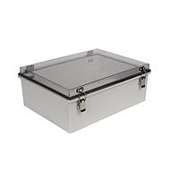 Bud Industries PTH-22430-C Electrical Enclosures PC+10% Fiberglass Box, Self-Locking Latch and Clear Cover (15.8 X 11.8 X 5.9 In)
