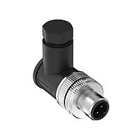 Banner Engineering BFW-M12M4A-6X M12 Field Wireable Connector Field Wireable: M12; 4-pin Right Angle Male; 22 AWG 4-6 mm Cable Range; Screw Terminal; PA+GF Black Body; Aluminum Alloy Coupling Nut